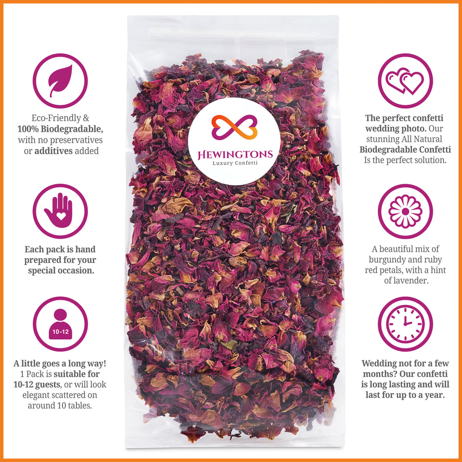 thumbnail image 2 of Pretty Little Eco Biodegradable Confetti – Red & Ivory Dried Petals, 5 Litres, UK Made, Dye-Free Wedding 2 of 4